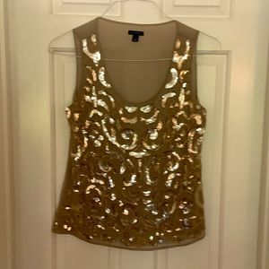 Beautiful Vintage size 2 camisole with gold sequin pattern